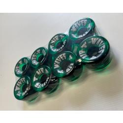 Air Waves Quad Roller Skate Wheels - Clear Green - Pack of 8