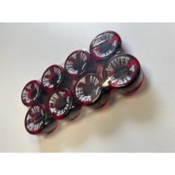 Air Waves Quad Roller Skate Wheels - Clear Red - Pack of 8