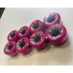 Air Waves Quad Roller Skate Wheels - Solid Pink - Pack of 8