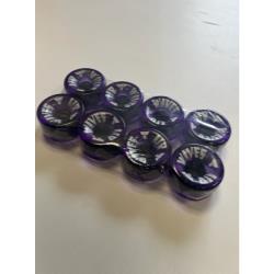 Air Waves Quad Roller Skate Wheels - Purple Clear - Pack of 8