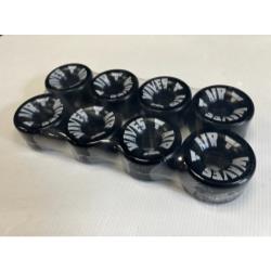 Air Waves Quad Roller Skate Wheels - Solid Black - Pack of 8