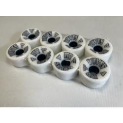Air Waves Quad Roller Skate Wheels - Solid White - Pack of 8