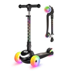 CORE Kids Spark 3 Wheel Scooter (LED Wheel/Bar/Deck) - Black