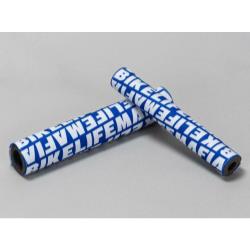 Mafiabikes Bike Life Mafia Pad Sets ﻿- 2pc padset (TT and handlebar) White/Blue