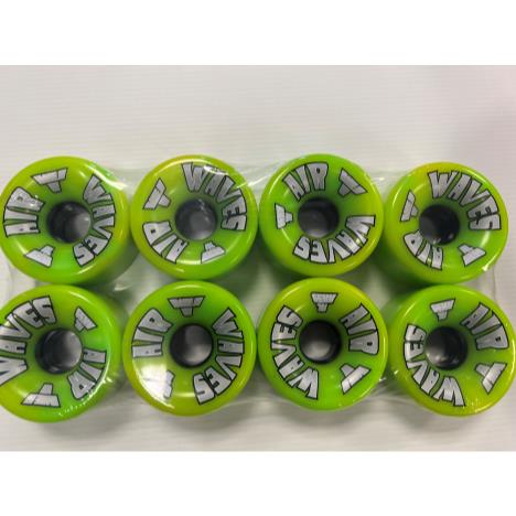 Air Waves Quad Roller Skate Wheels - Green/Yellow Swirl - Pack of 8  £53.95