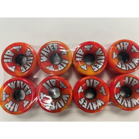 Air Waves Quad Roller Skate Wheels - Red/Orange Swirl - Pack of 8  £53.95