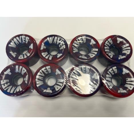 Air Waves Quad Roller Skate Wheels - Blue/Red Swirl - Pack of 8  £53.95