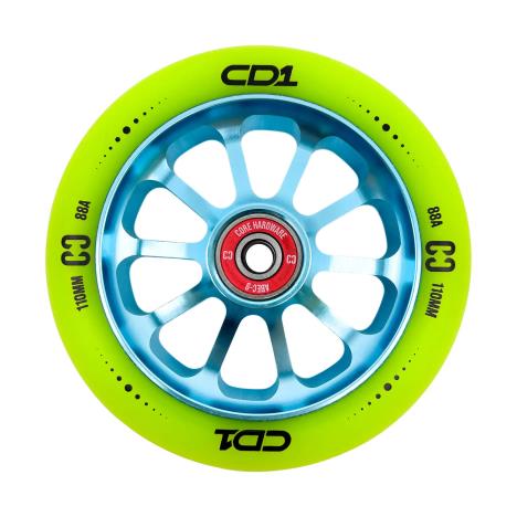 CORE CD1 Spoked Stunt Scooter Wheels 110mm - Lime/Blue  £49.99