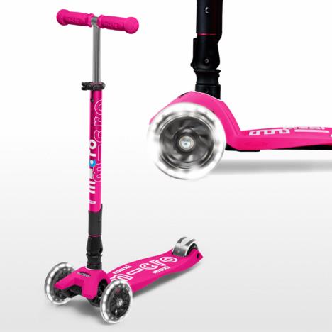 Maxi Micro DELUXE FOLDABLE LED Scooter: Pink Pink £157.95