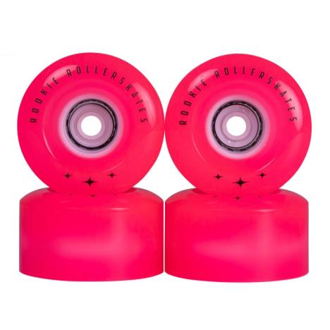 Rookie Quad Wheels LED Flash - Clear Pink (4 Pack) Pink £19.99